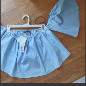 Zara favorite blogger off shoulder top Sz large
